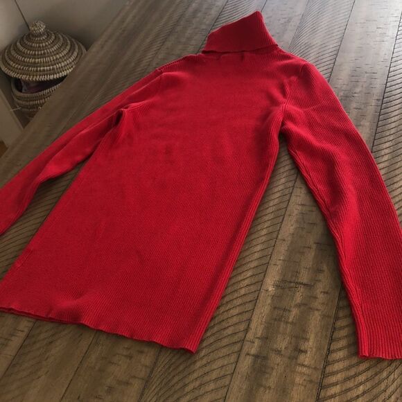 Lands’ End Cotton Blend Turtle🐢neck Elastane for Stretch. Deep Red Small is 6-8 - Picture 12 of 17